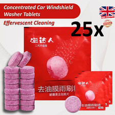 25x SCREEN WASH WASHER WINDSCREEN FLUID TABLETS SCREENWASH WIPER CAR TAB GLASS
