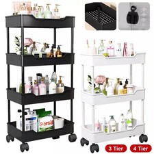 3/4 Tier Kitchen Trolley Storage Fruit Vegetable Cart Organiser Rack on Wheels