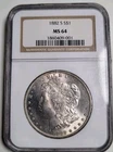 1882-S Morgan Silver Dollar $1 NGC MS64 Uncirculated Cert# 1860409-001