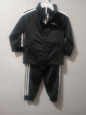ADIDAS Infant Youth Boys 18M 2Pc Track Suit Set Black Jogging Pants Jacket