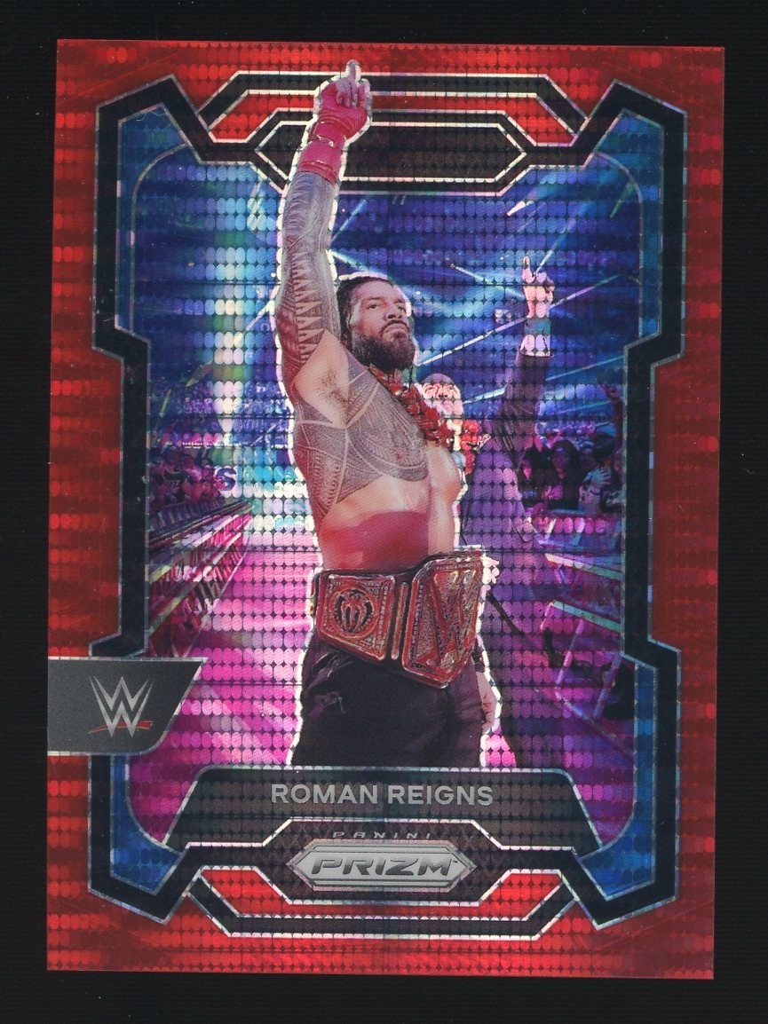 2024 Prizm WWE Wrestling Smack Down Red Pulsar Prizm #191 Roman Reigns 180/399