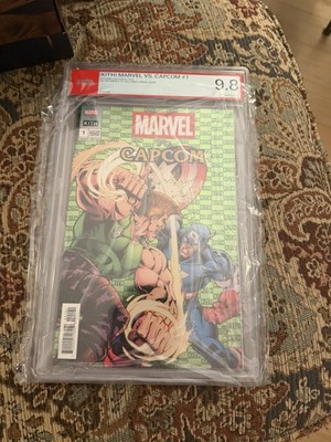 KITH MARVEL VS. CAPCOM #1 GREEN CAPTAIN AMERICA VS. GUILE VARIANT  - PSA 9.8