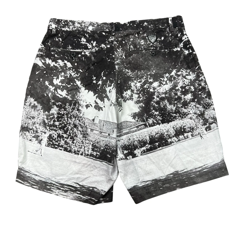 Pantalones Cortos de Golf Polo Ralph Lauren Para Hombre Talla 32 Negro Blanco Estampado Escénico Foto 2 de 4
