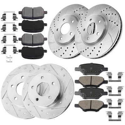 Front Rear Drilled Slotted Rotors Pads 11.65 10.63 Malibu 04-12 Pontiac G5 G6