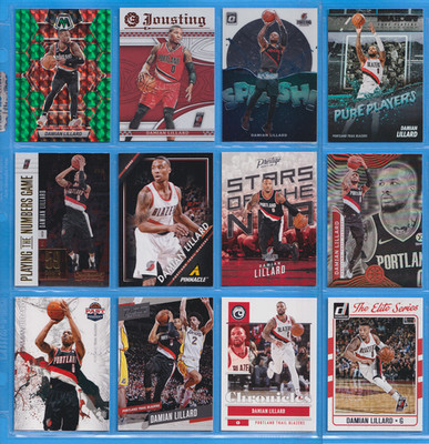 Damian Lillard Lot (12 cards) Green Prizm Jousting Splash Portland Trail Blazers