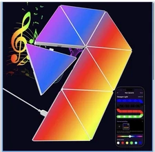 LED Triangle Light Panels - 8Pack RGB Wall Light Remote & App Control Multico...