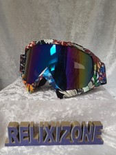Motocross ATV Dirt Bike Goggles Mirrored Lens Patriotic Strap Open Box