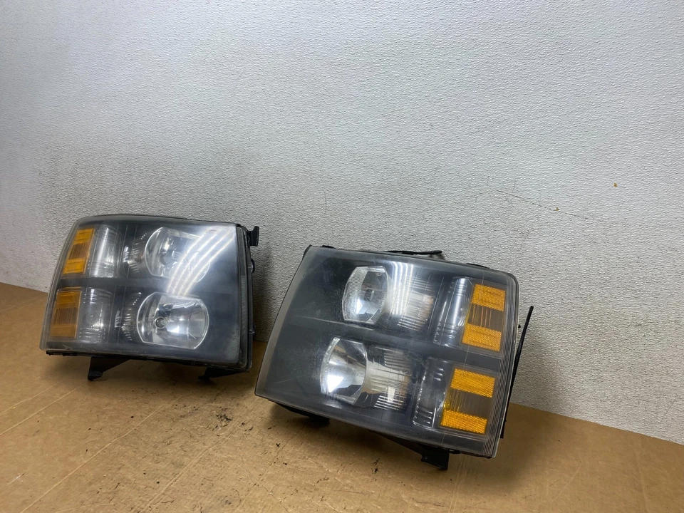 Faros negros para Chevrolet Silverado 2007 a 2014 lado izquierdo+derecho OEM T3342 DW Foto 3 de 4