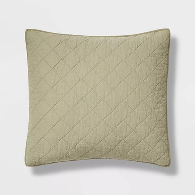 Threshold Pillow Sham Cotton-Linen Blend Diamond Stitch