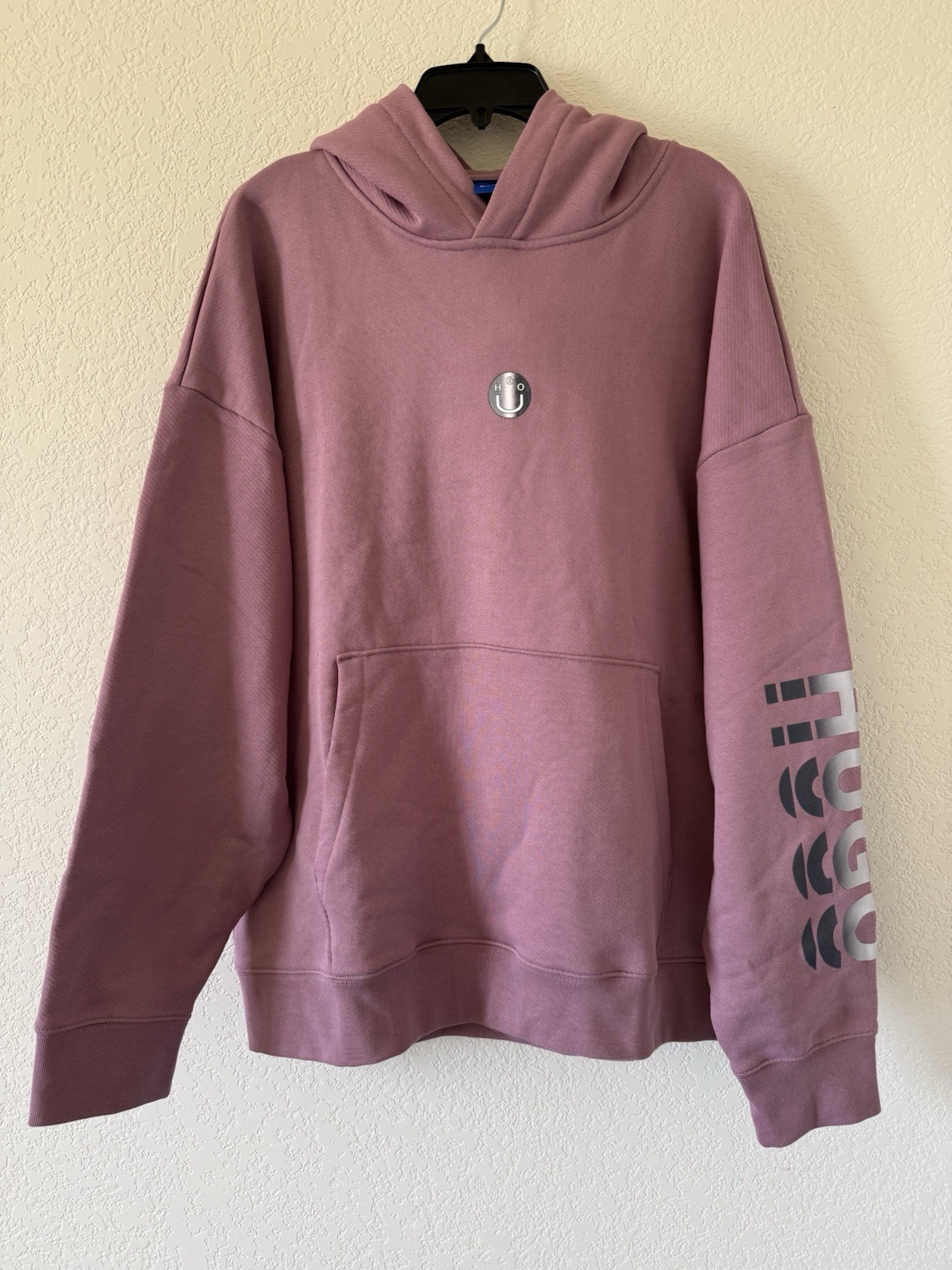 Hugo Boss Men's Niftyhood Logo Cotton French Terry Pullover Hoodie-Dark Pink XXL