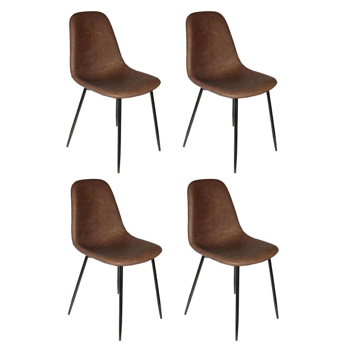 Chaises marron design Amber lot de 4 chaises de salle à manger modernes de 86cm