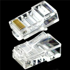 20Pcs Practical Internet Gold Plated Cable Modular Plug Adapter RJ45 8P8C CAT5E