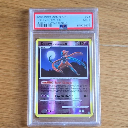 Pokémon 2008 Legends Awakened Deoxys Attack Forme 24/146 Reverse Holo PSA 9