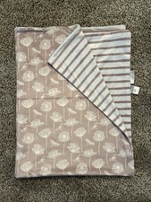 Lila Jack Mauve Pink White Floral Reversible Stripe Baby Blanket