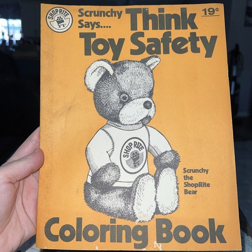 ShopRite Scrunchy Says Toy Safety Coloring Book Vintage 1982 - Picture 1 of 18