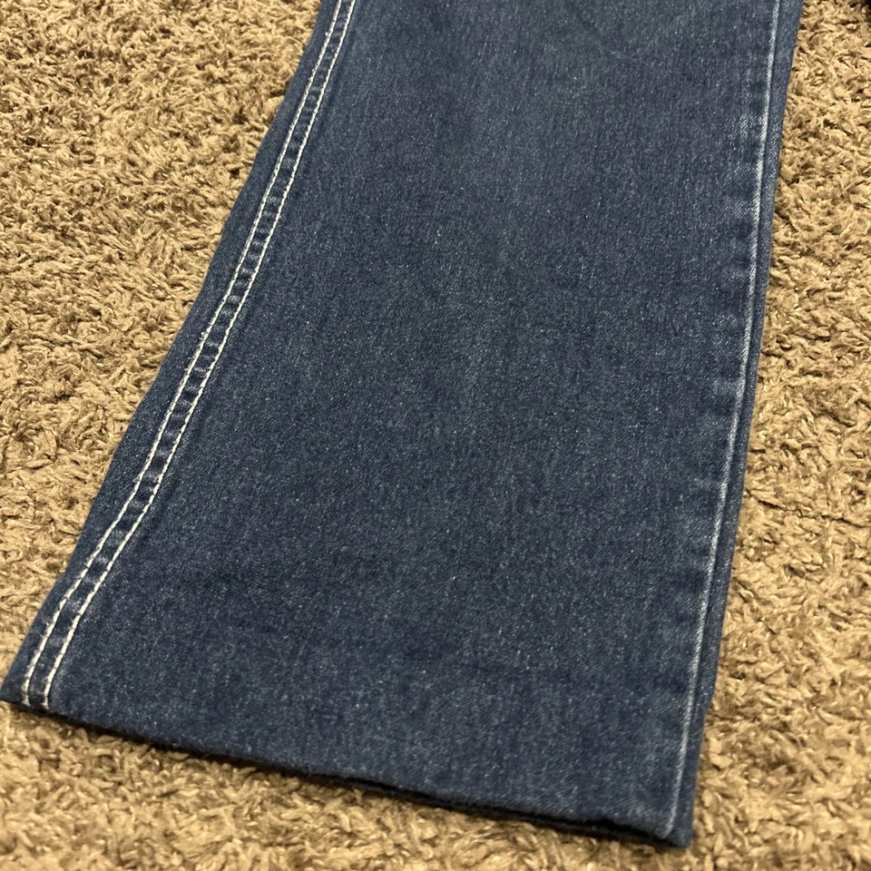 Pantalones de mezclilla de colección años 80 Gitano niños niñas 12 azules 100 % algodón cintura alta pierna dobladillo B13 Foto 2 de 4