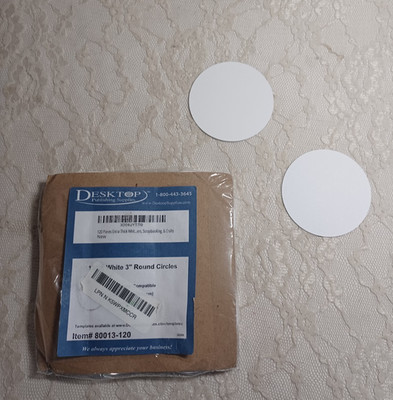 120 Sheets 3-inch White Cardstock Paper Circles 350gsm Pre-Cut Rounds Cut Outs