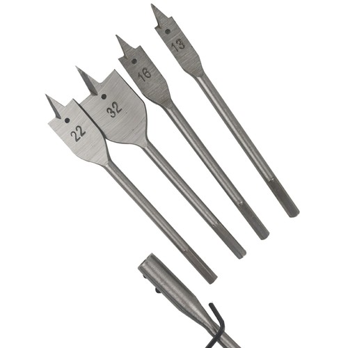 Set 10 pezzi punte piatte per la lavorazione del legno manico esagonale foratura - Foto 4 di 11