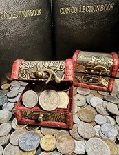 Lot monnaies anciennes étrangères +60 pièces – Coffre collection numismatique