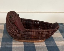 Vintage Duck Goose Basket Wicker Cottagecore Decor