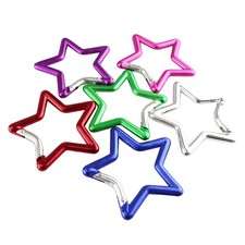 Aluminum Star Shape Carabiner Clip Spring Snap Hook Keyring Carabiners Keycha...