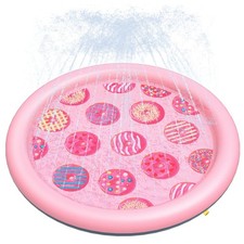 Peteast Anti-Slip Pink Donut Print Splash Pad for Kids and Dogs 0.58 mm Thick...