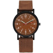 Men’s Military Leather Date  Analog Army Casual Dress Wrist Watches UK