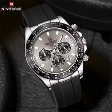 45MM NAVIFORCE Luxury Quartz Diver Watch Men Silicone Waterproof Luminous NEW