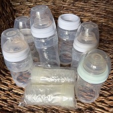Lot of 6 Playtex Nurser Drop In Bottles, Angled 4oz 4 , 8 Oz 2 W/ 4 Lids Etc