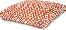 Burnt Orange Bamboo Extra Large Rectangle Indoor Outdoor Pet Dog Bed with Remova