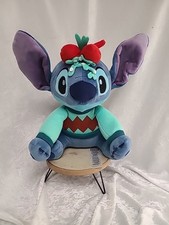 Disney Stitch Holiday Plush Lilo Stitch Medium 14'' Sweater Mistletoe NWOT