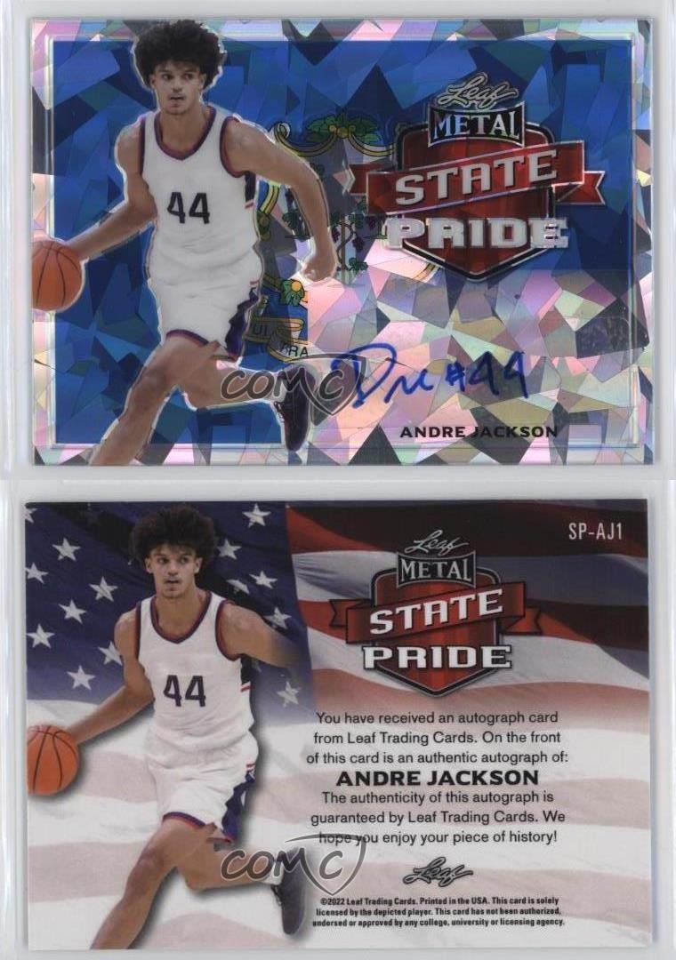 2021-22 Leaf Metal State Pride Silver Crystals Andre Jackson #SP-AJ1 Auto 11oq