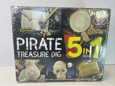 Toys Pirate Treasures Dig Kit Break Into 5 Bricks Treasure Excavation Kits Pirat