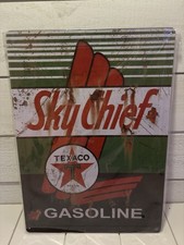 Ancienne Enseigne émaillée Texaco Sky Chief, Style Vintage Industriel, Déco Murale