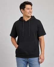 No Boundaries Men s L Black Short Sleeve Pullover Hoodie Kangaroo Pocke