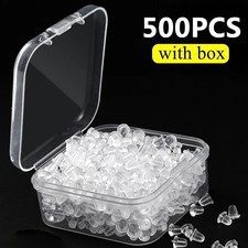500PCS Clear Silicone Earring Backs Stoppers for Stud Earrings with Box