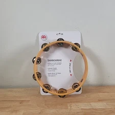 Meinl Wood Tambourine (Two Rows Steel Jingles New  Natural Wood TA2M-SNT