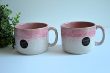NUOVA TAZZA CAFFÈ BICOLORE FATTA A MANO SMALTATA A FUOCO ARTIGIANALE BARCELA CERAMICA SET di 2