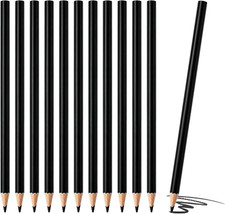 12 PCS Black Colored Pencils, Pre-sharpened Professional Wooden Art Pencils Set