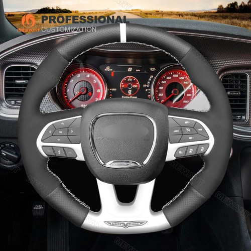Suede Genuine Leather Steering Wheel Cover for Dodge (SRT) Challenger Charger - Bild 1 von 8