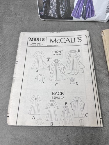 McCalls M6818 Costume Pattern Gothic Evil Queen Vampire Sz 12 14 16 18 Uncut - Picture 3 of 6