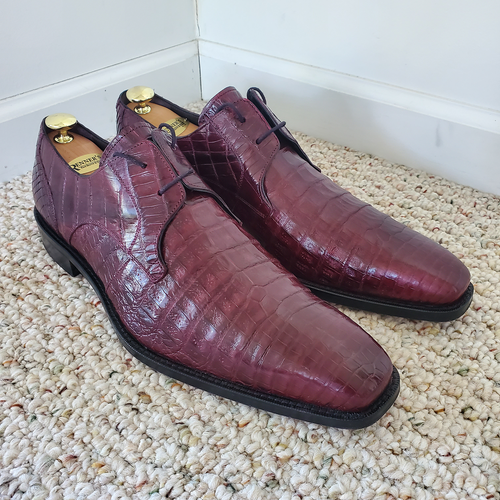 Mezlan Anderson 13584-F Burgundy Genuine Crocodile Leather Dress Shoes Size 13M - Picture 7 of 20