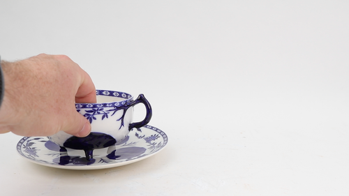 Minton Arts Crafts Cup Saucer Porcelain Aesthetic Christopher Dresser Circa 1873 - Video 1 of 1