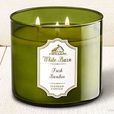 NEW BATH /& BODY WORKS FRESH BAMBOO SCENTED CANDLE 3 WICK 14.5 OZ LARGE GREEN