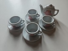Mini Ceramic Porcelain Sweet Princess Tea Set 10 Pcs - Pot, Lid, Cups, Saucers