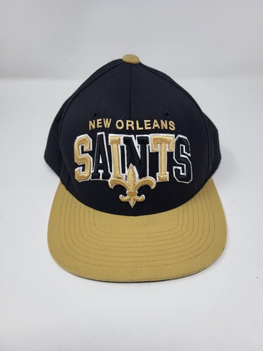 New Orleans Saints Football NFL Snapback Flat Brim Hat Cap Mitchell & Ness