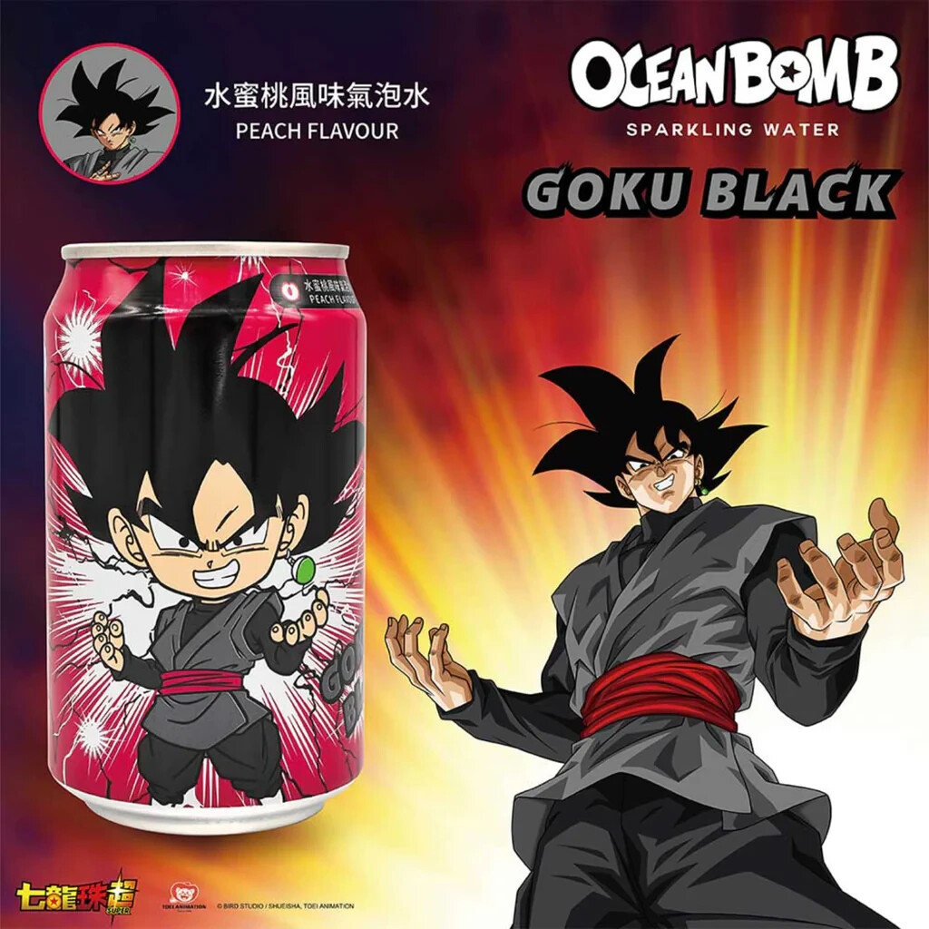 Dragon Ball Z Goku Black Ocean Bomb Soda Limited Edition Peach