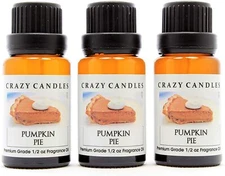3 Pumpkin Pie 1/2oz Premium Grade Scented Fragrance Oil Crazy Candles