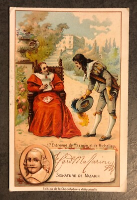 Ref 25 - Chromo Chocolat d'AIGUEBELLE - Signature of MAZARIN - with RICHELIEU