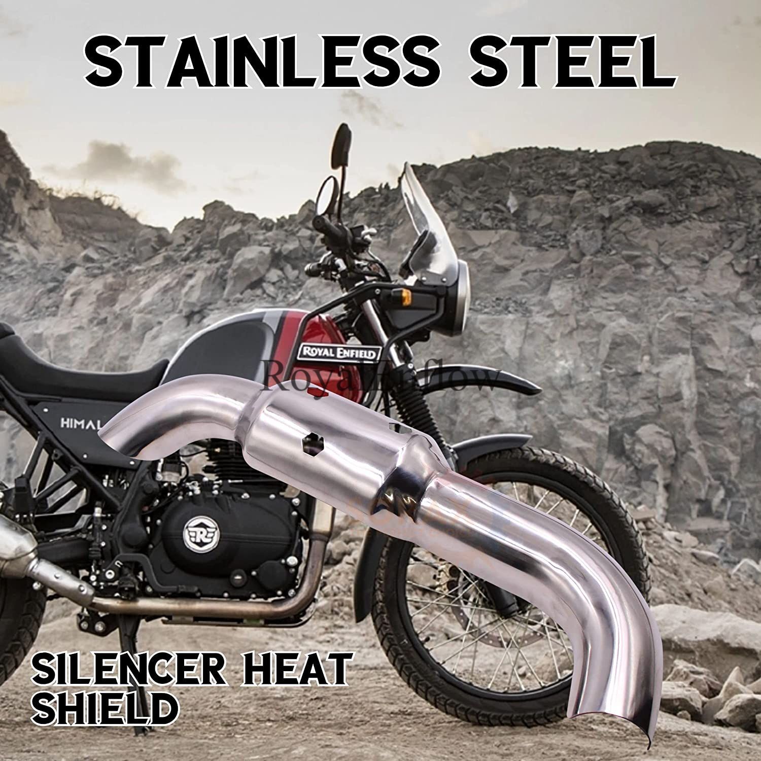 Silencer Heat Shield Guard for Royal Enfield Himalayan 411 and Scram  BS6-Silver | eBay